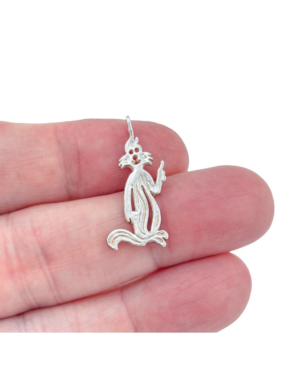 Vintage Sterling Silver 925 Sylvester The Cat Cut-Out Charm